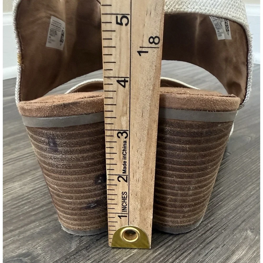 Toms Sandal Womens 11 Natural Majorca Cut Out Block Heels Old Money Clean Girl‎